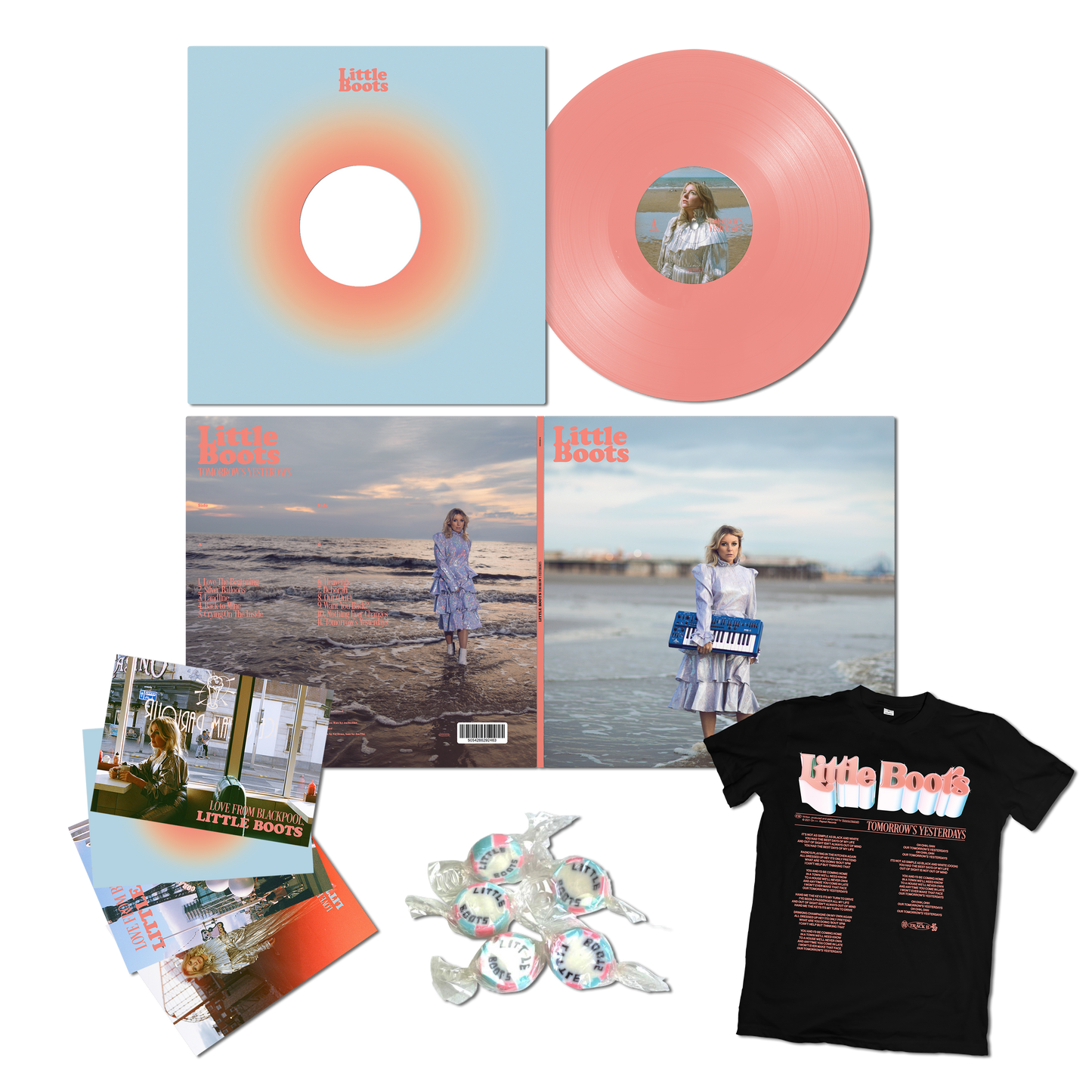 Tomorrow's Yesterdays Bundle (Coral Vinyl, T-Shirt, Postcards, and Rock Candy)